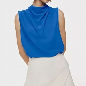 Babaton Blue Sleeveless Blouse
